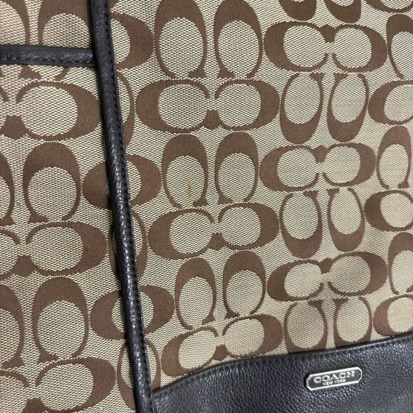 Coach Brown Monogram Leather Large Crossbody/Shoulder Purse - Picture 7 of 16